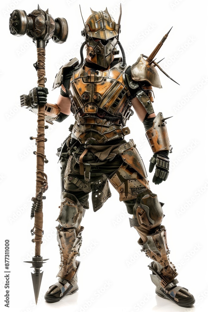 A cyber punk hummer and steel armor on a futuristic soldier. A cyber punk hummer and steel armor on a futuristic soldier.