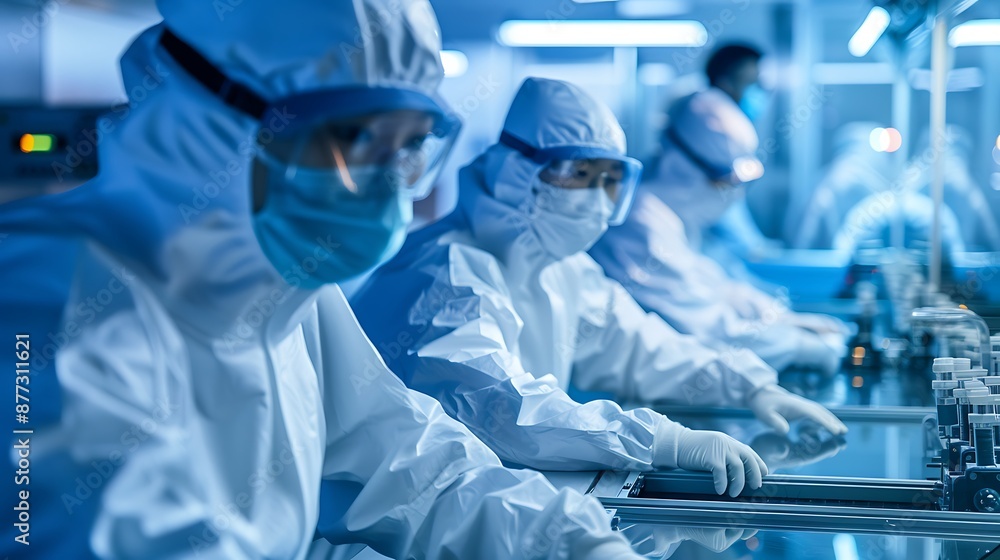 Workers in a High-Tech Manufacturing Facility Workers in a High-Tech Manufacturing Facility