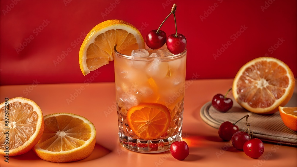 Fototapeta premium Boozy Refreshing Vodka Harvey Wallbanger Cocktail.