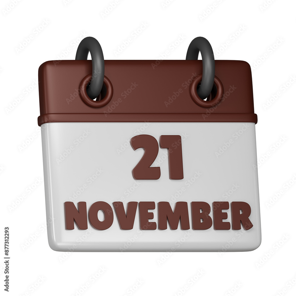 21 November calendar 3d icon 21 November calendar 3d icon