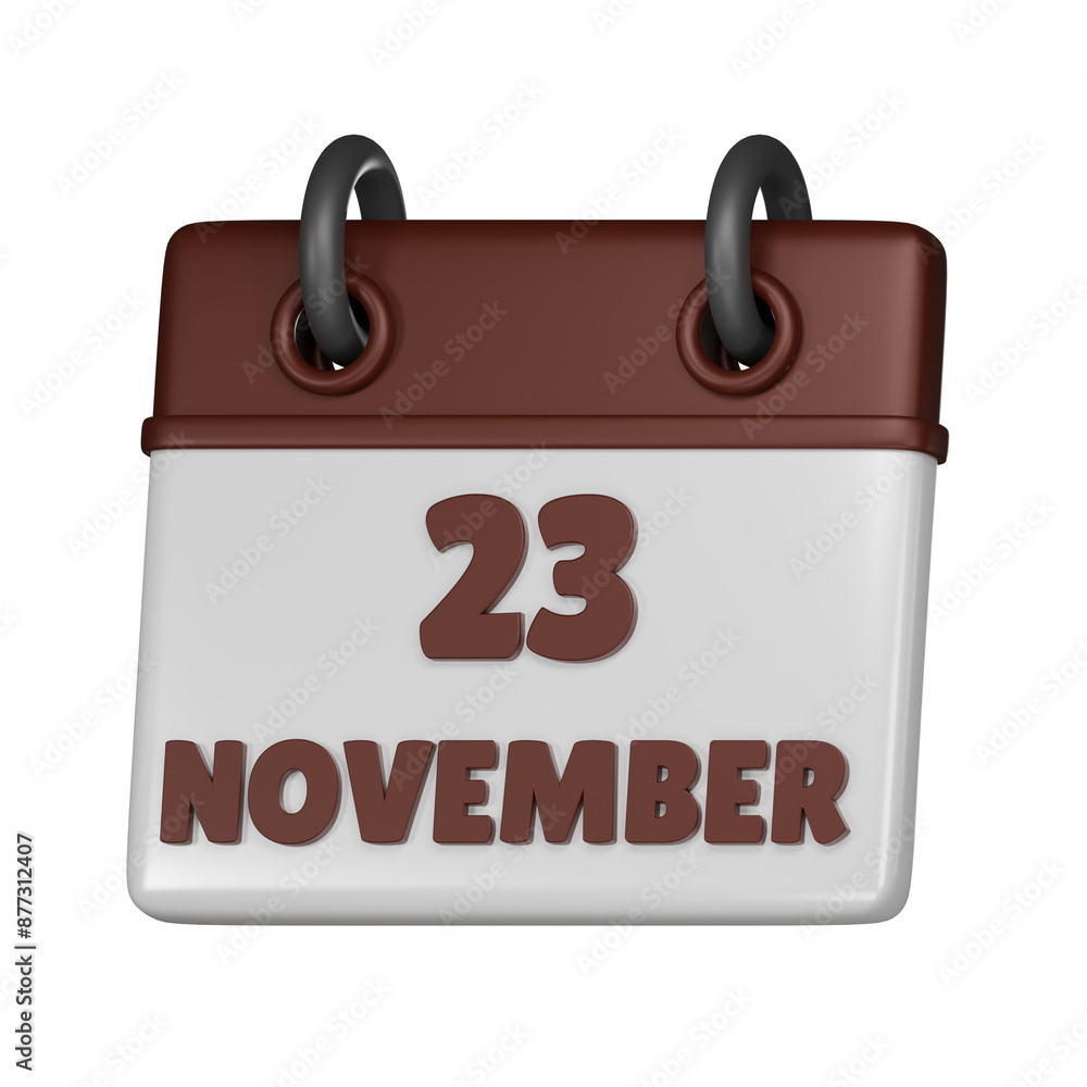 23 November calendar 3d icon 23 November calendar 3d icon