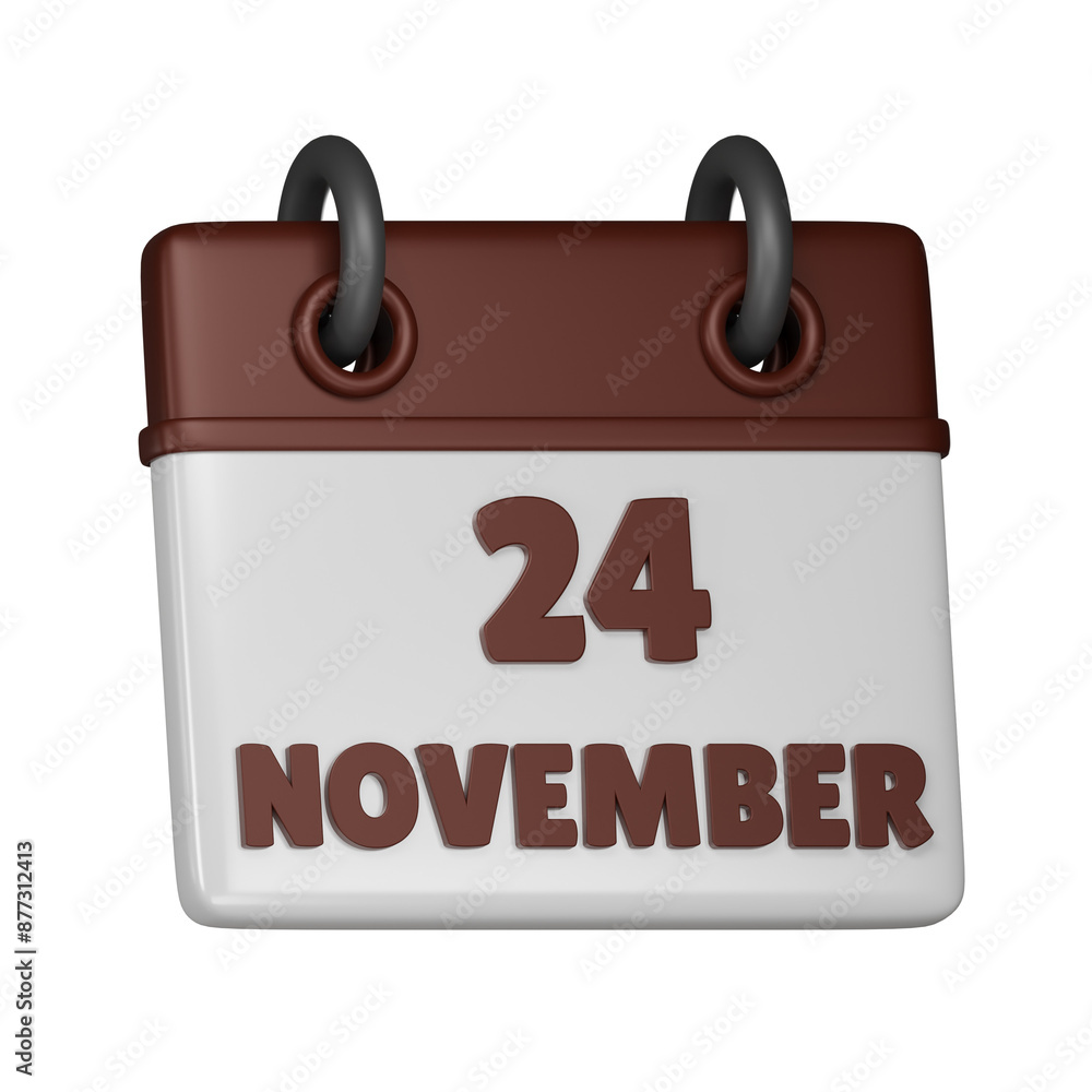 24 November calendar 3d icon 24 November calendar 3d icon