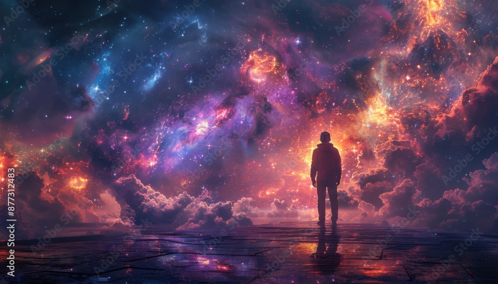 Galaxy background featuring a mystical nebula Galaxy background featuring a mystical nebula