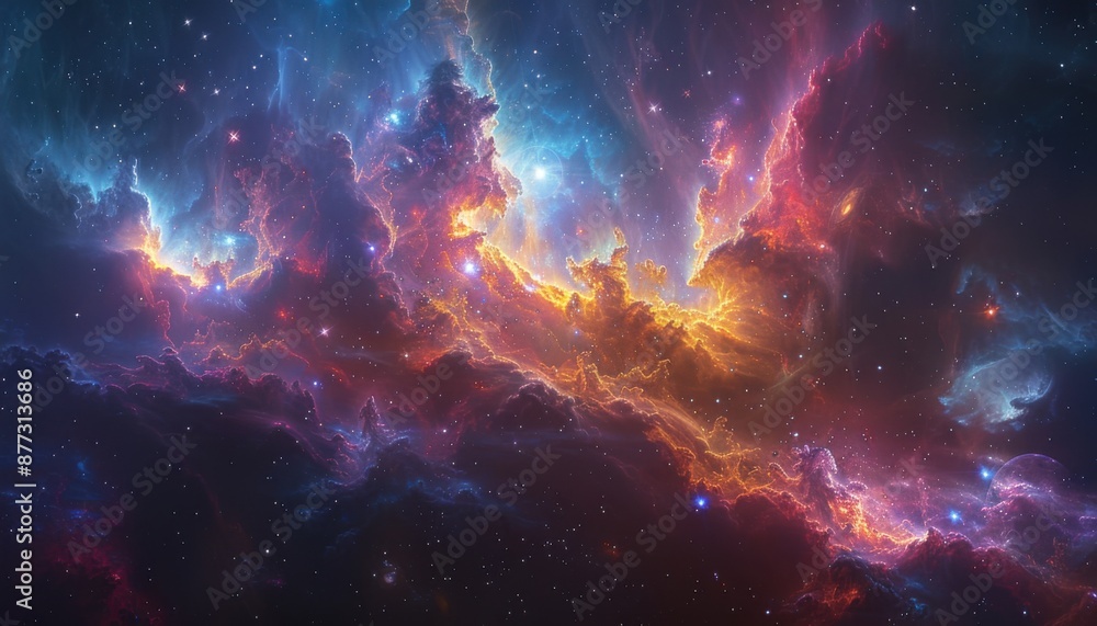 Fototapeta premium Galaxy background that evokes the feeling of an interstellar journey