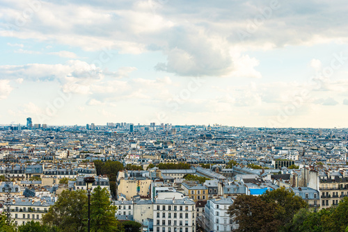 Paris, France - Montmartre hill and city sunset