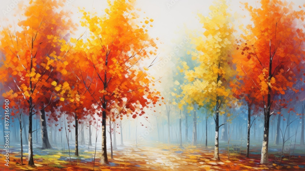 Autumn Forest Painting. Autumn Forest Painting.