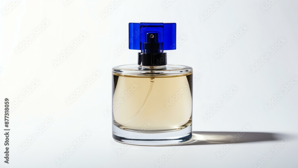 aesthetic perfume bottle with blue nozzle filled with background aesthetic perfume bottle with blue nozzle filled with background