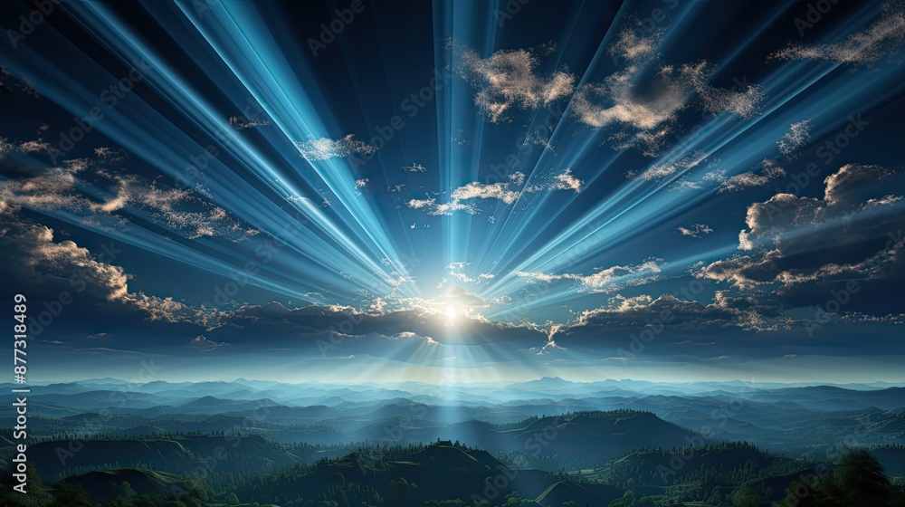 Obraz premium sunset over the clouds with sun and clouds