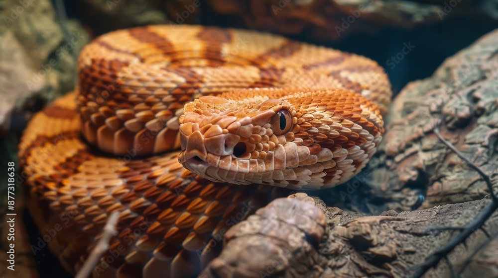 Fototapeta premium Photo of a venomous snake, close-up.