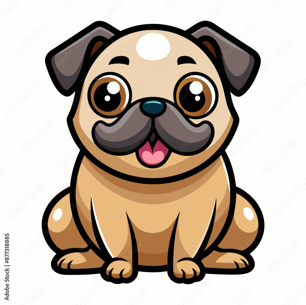 Obraz premium Dog vector illustration, animal isolated on white, dog silhouette, dog vector art