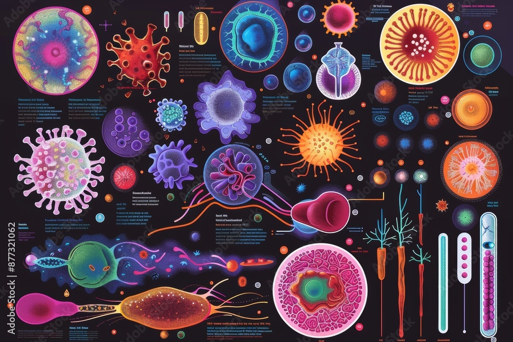 Educational Poster of Leukocytes: Immune System Functions and Types Illustrated for Classroom Use