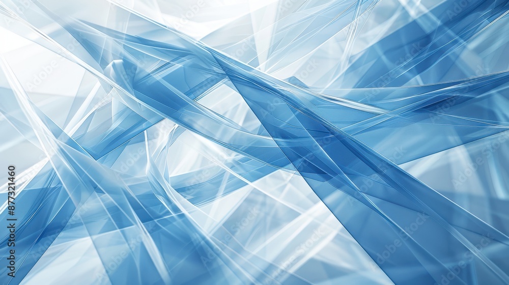 Light blue abstract 3D shapes and lines interweaving, creating a futuristic and dynamic visual effect with depth and movement. Light blue abstract 3D shapes and lines interweaving, creating a futuristic and dynamic visual effect with depth and movement.