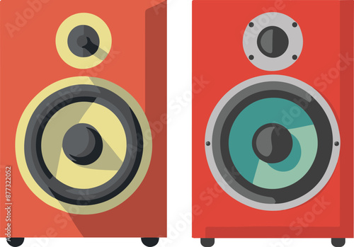 Loud speaker illustration set isolated - Generative AI