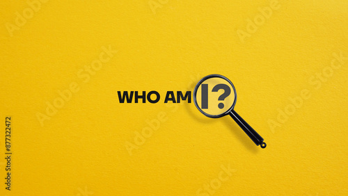Fotografie Who am I question is shown using the text