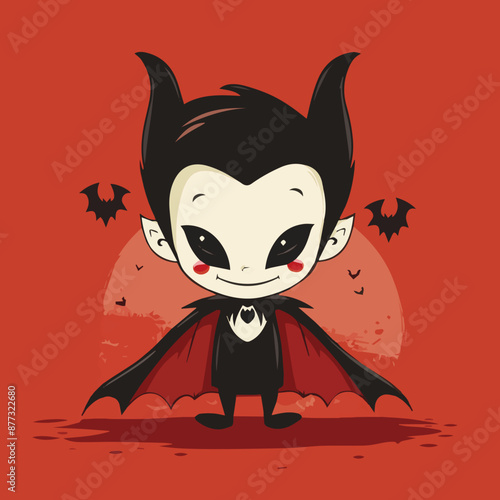 Cute Cartoon Halloween Vamp...