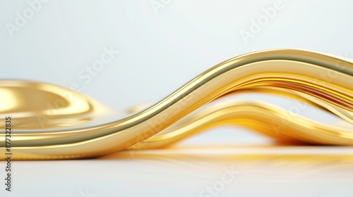 Premium gold liquid design, featuring smooth curves and shimmering highlights, ideal for banners and backdrops, focus cover all object, deep dept of field