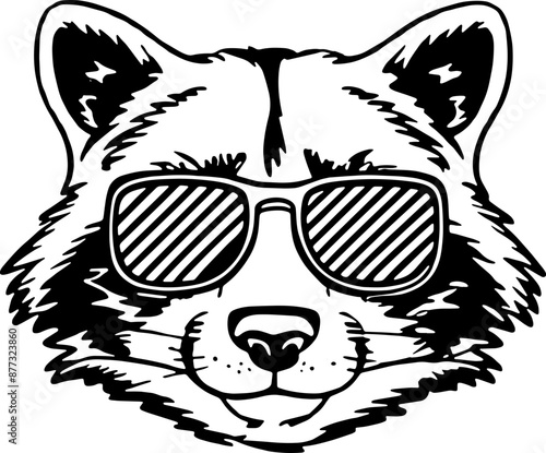 raccoon with cool sunglasses