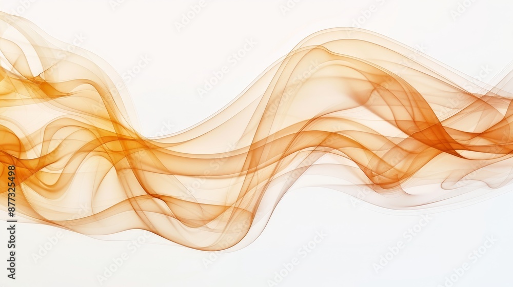 Abstract Orange Smoke Waves on White Background Abstract Orange Smoke Waves on White Background