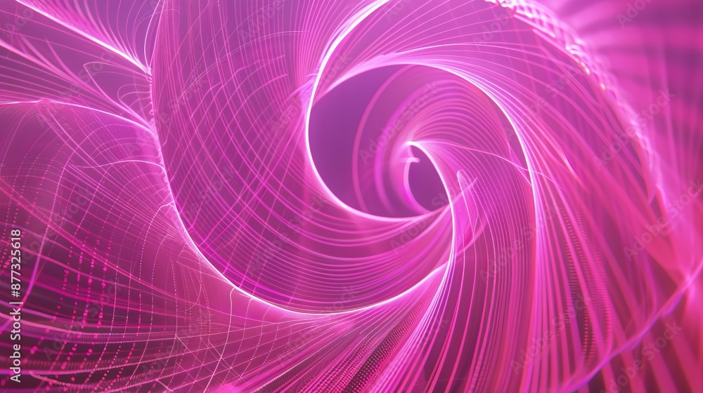 Fototapeta premium Abstract Pink Swirling Lines Digital Art