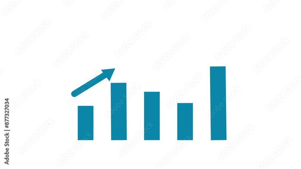 animated in popular icon. Animation With Arrow Upward and downward . Bar graph going up and down , animated in popular icon. Animation With Arrow Upward and downward . Bar graph going up and down ,