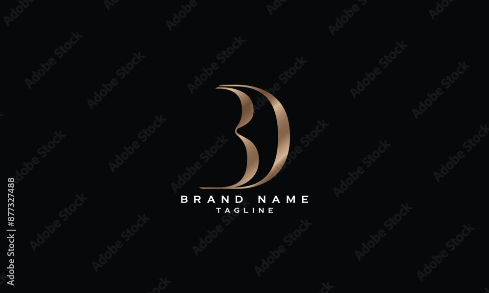 Fototapeta premium BD, DB, Abstract initial monogram letter alphabet logo design