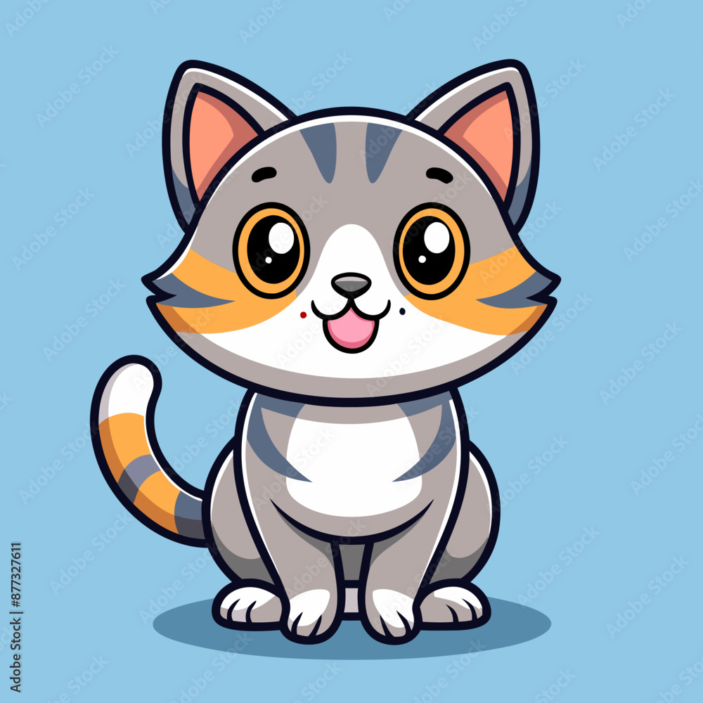 Cat vector illustration, animal isolated on white, pet silhouette, cat vector art Cat vector illustration, animal isolated on white, pet silhouette, cat vector art