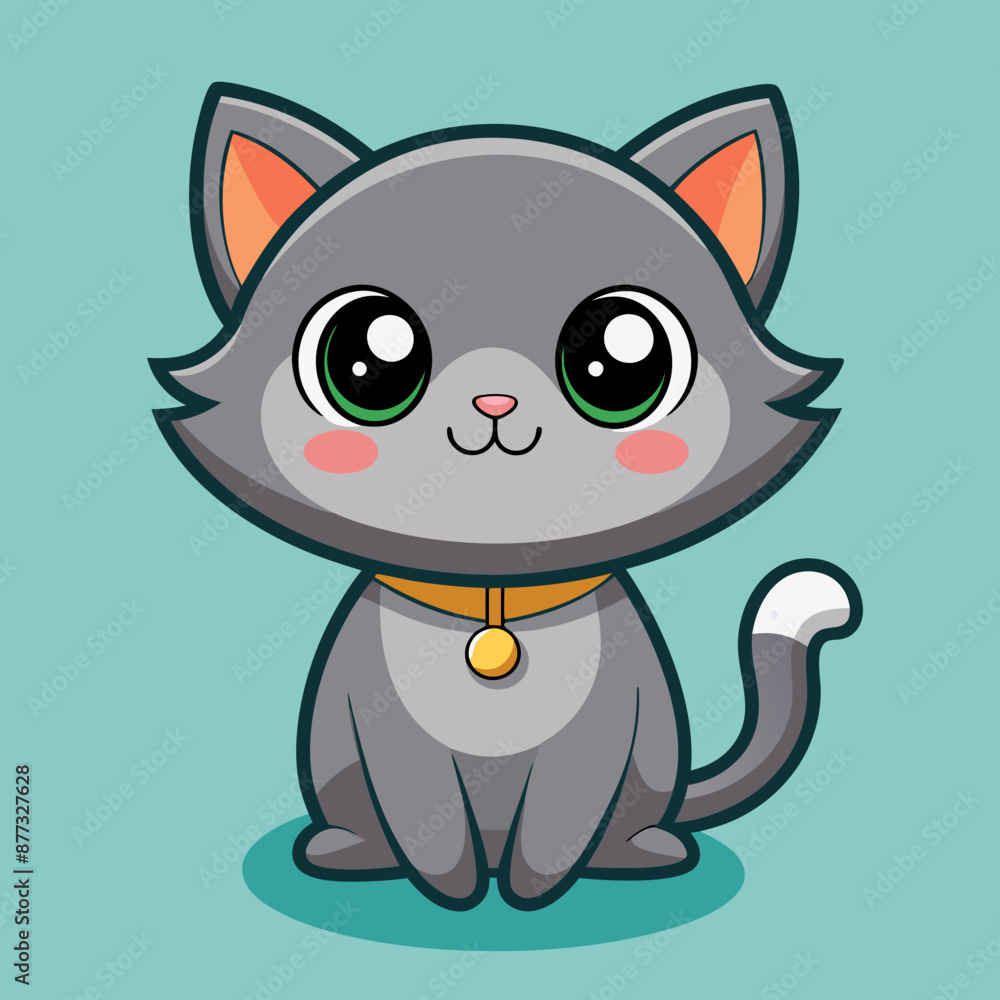 Cat vector illustration, animal isolated on white, pet silhouette, cat vector art Cat vector illustration, animal isolated on white, pet silhouette, cat vector art