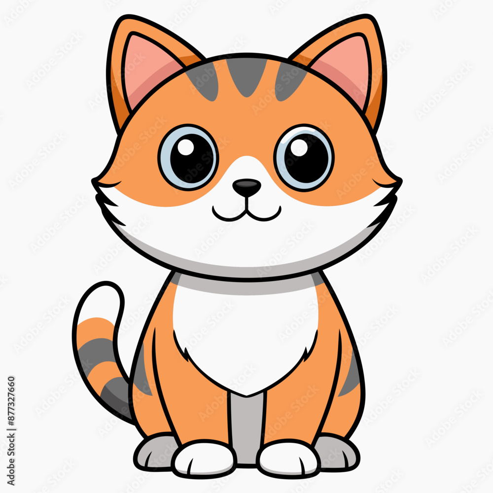 Fototapeta premium Cat vector illustration, animal isolated on white, pet silhouette, cat vector art