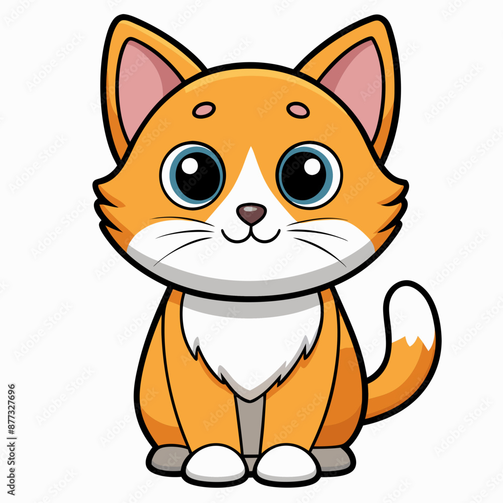 Obraz premium Cat vector illustration, animal isolated on white, pet silhouette, cat vector art