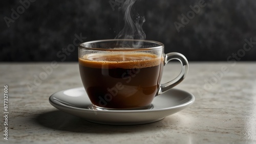 Steaming Espresso on Marble Coaster