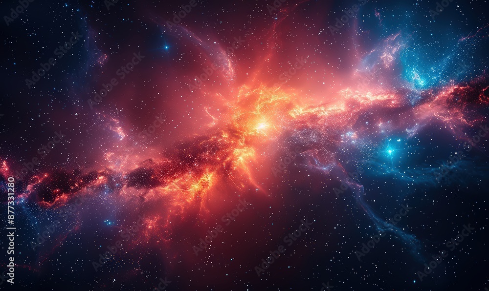 Beautiful galaxy and nebula in the night sky. Starry background perfect for astronomy and science enthusiasts. Glowing cosmic light Beautiful galaxy and nebula in the night sky. Starry background perfect for astronomy and science enthusiasts. Glowing cosmic light