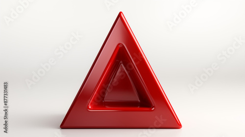 A Red Triangle with a White Background