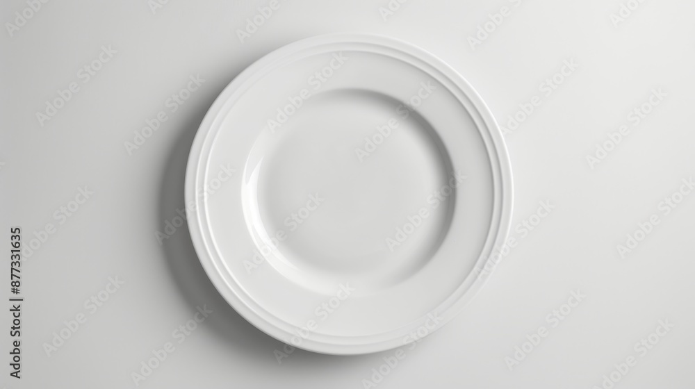 White ceramic plate on a white background White ceramic plate on a white background