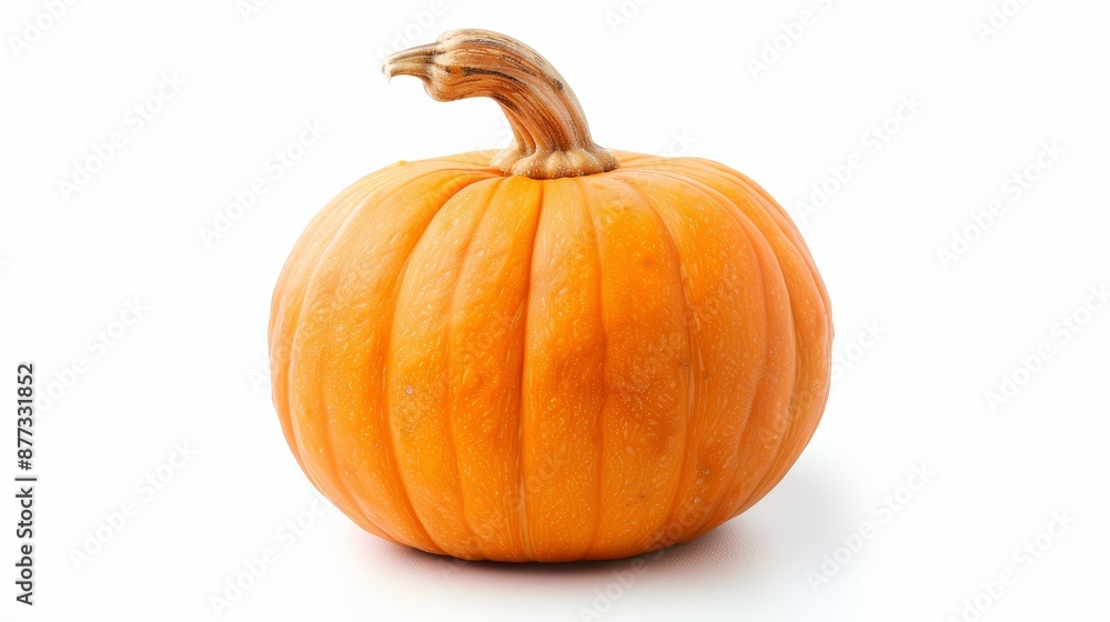 Single Orange Pumpkin Isolated on White Background Single Orange Pumpkin Isolated on White Background
