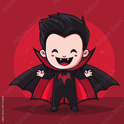 Cute Cartoon Halloween Vamp...