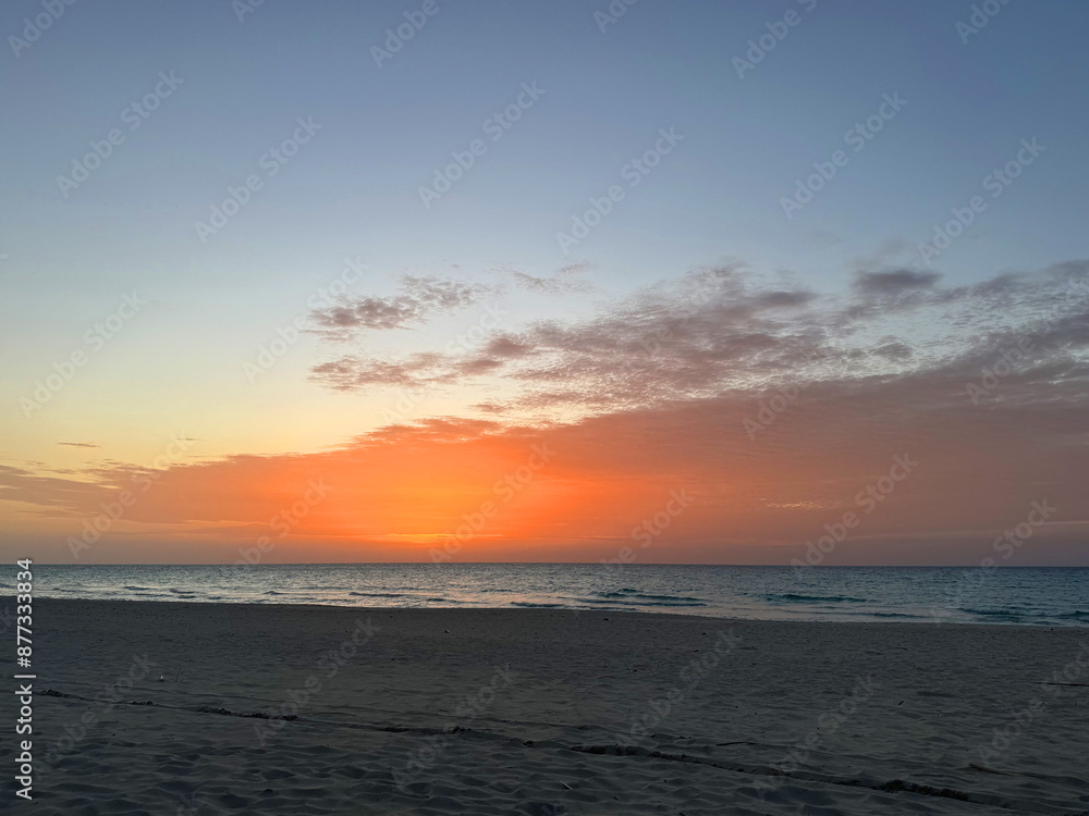 Fototapeta premium Beach at sunset, Varadero, Cuba