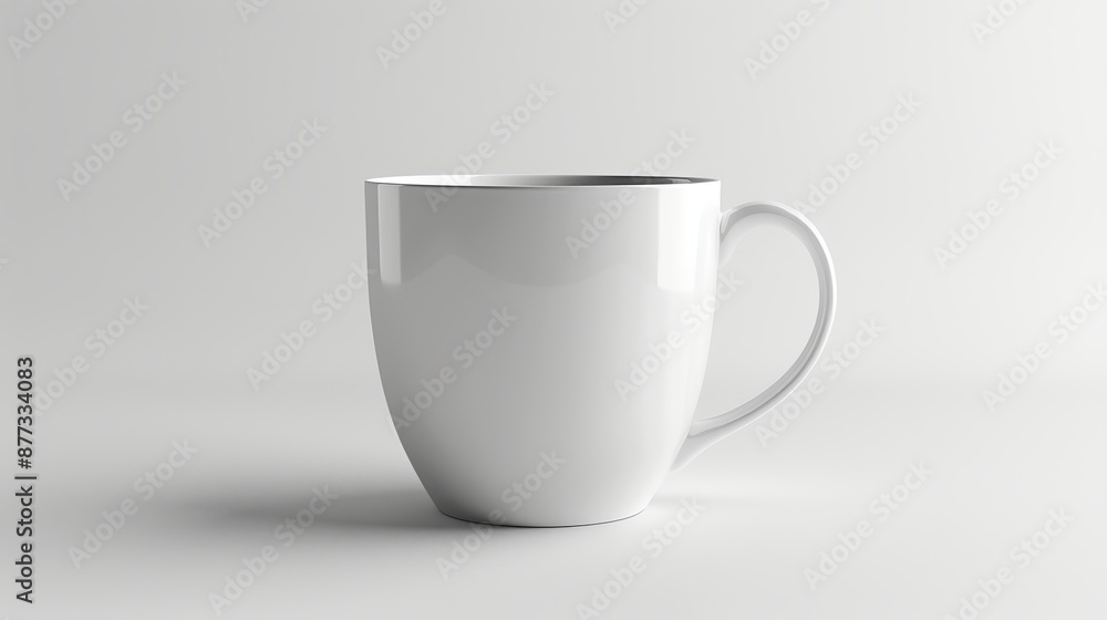 White Ceramic Mug Mockup on White Background White Ceramic Mug Mockup on White Background