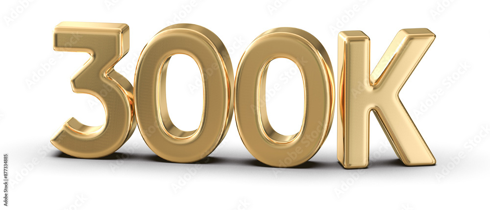 300k Followers Gold Number 3D Render 300k Followers Gold Number 3D Render