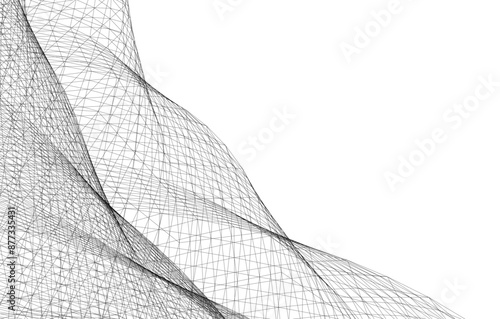 abstract architecture vector 3d illustration