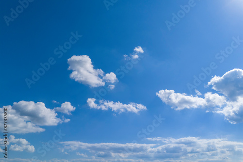 Fototapeta Naklejka Na Ścianę i Meble -  blue sky with white cloud background. Clear blue sky and white clouds