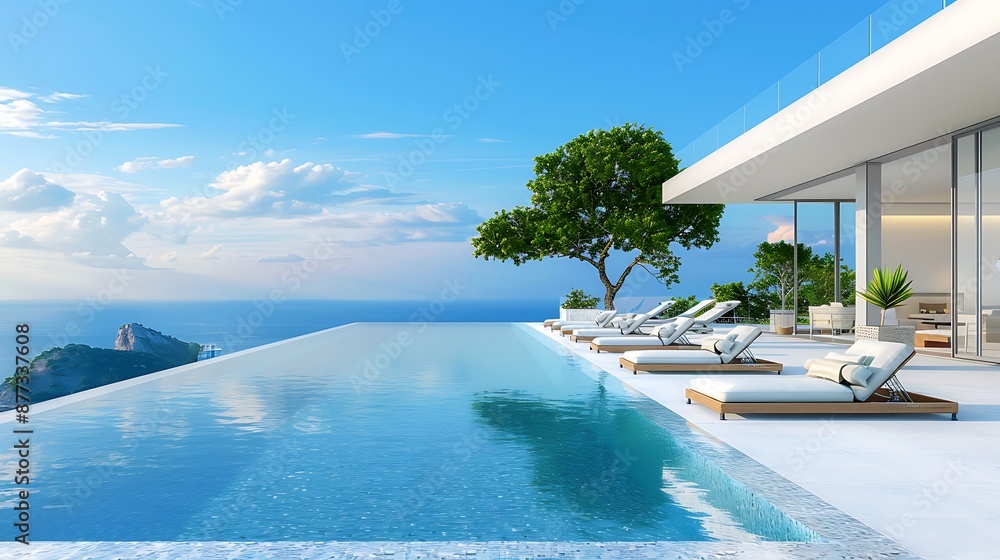 Fototapeta premium Infinity Pool with Ocean Views