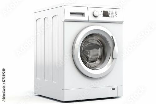 Wallpaper Mural 3d illustration of a contemporary, white front-loading washing machine on a white background Torontodigital.ca