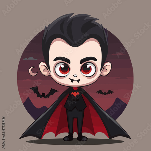 Cute Cartoon Halloween Vamp...