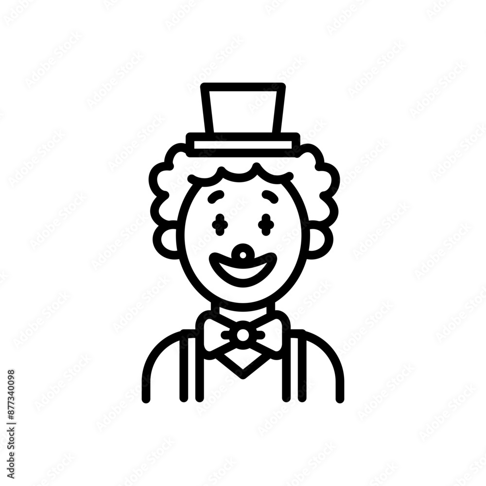 clown icon vector in line style clown icon vector in line style