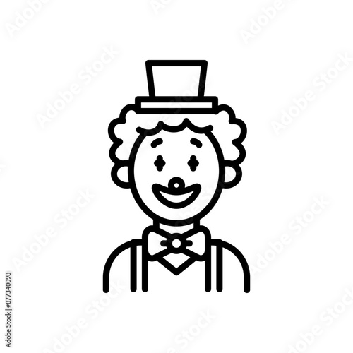 clown icon vector in line style