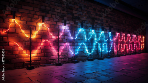 A Vibrant and Dynamic Wall Installation Featuring Overlapping, Colorful Forms that Cast Vibrant Reflections on the Floor