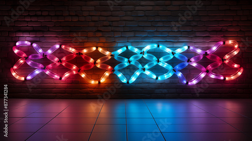 A Vibrant and Dynamic Wall Installation Featuring Overlapping, Colorful Forms that Cast Vibrant Reflections on the Floor