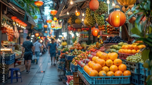 Vibrant Street Market in Asia © KRIS
