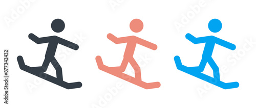 snowboarding icon set,Contains figure skating,isolated on white background