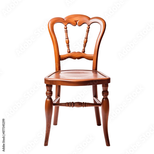 wooden chair on transparent background, clipping path, png, 